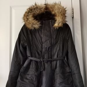3-in-1 Maternity Parka with Faux Fur Trim Hood